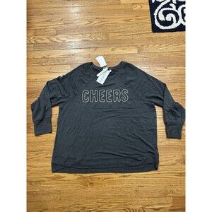Philosophy Plus size 2X Charcoal Gray 'Cheers' Sweatshirt Cozy Sweatshirt New